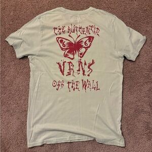 Pastel green & red butterfly Van's off the wall skater graphic tee Men's Medium